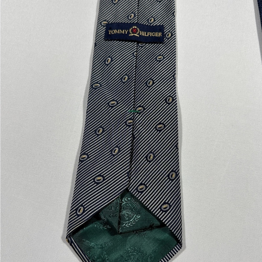 Men’s Tommy Hilfiger Silk Tie Two Tone Blue 56 Inches Long - Picture 4 of 6